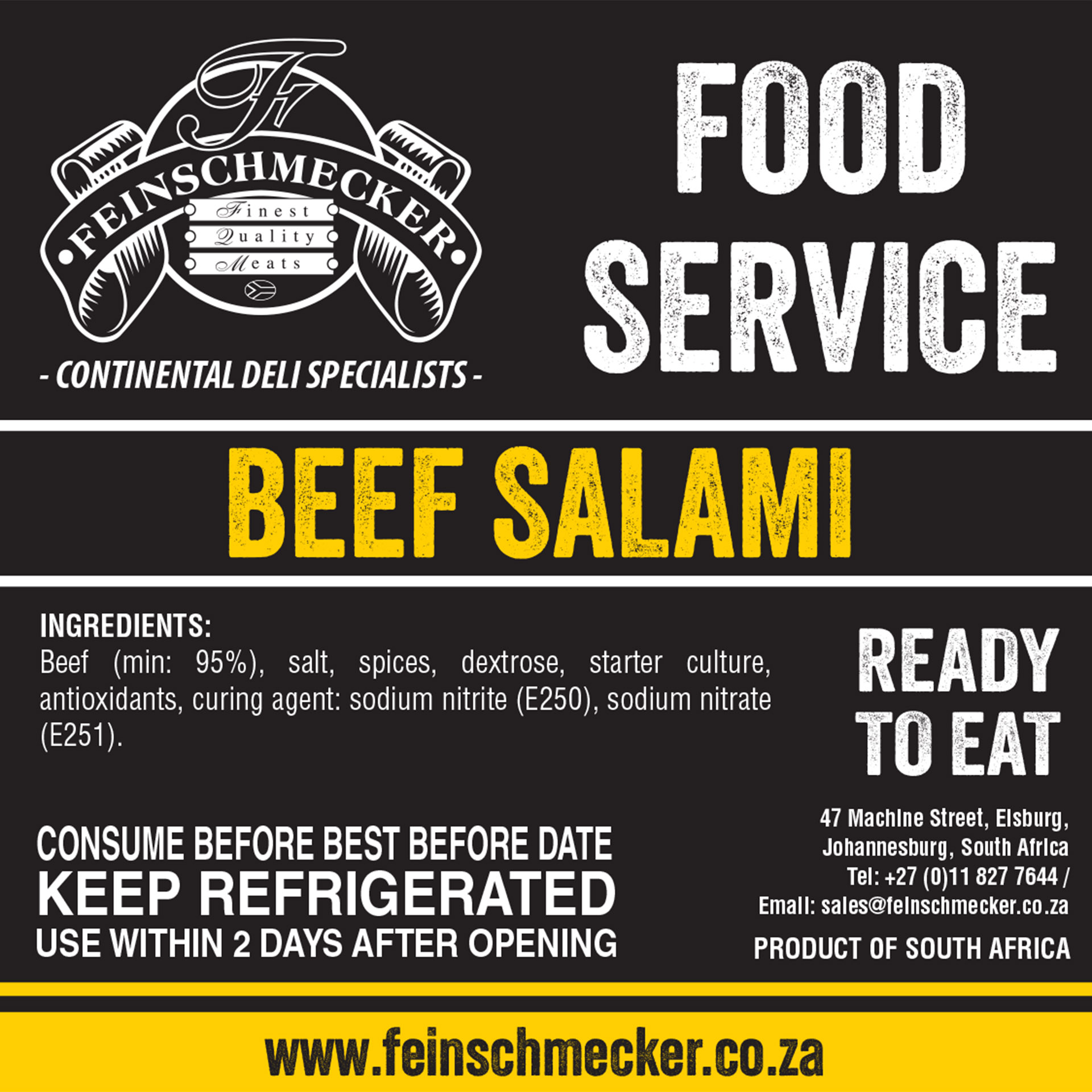 Catering Sliced Beef Salami Medium, Smoked
