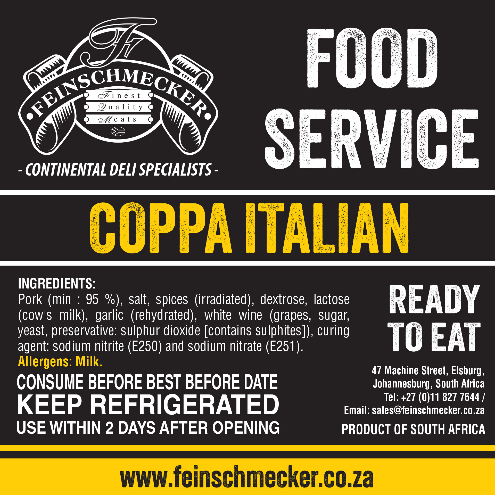 Catering Sliced Coppa, Italian