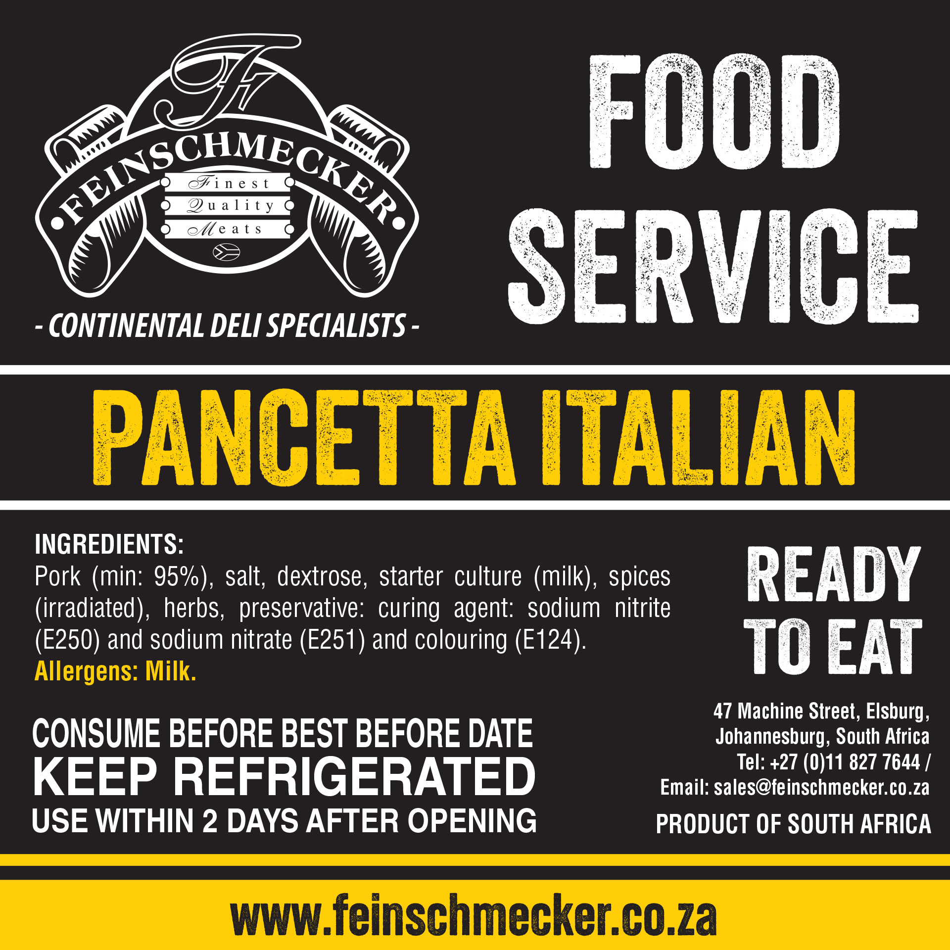 Catering Sliced Pancetta Rolled, Italian