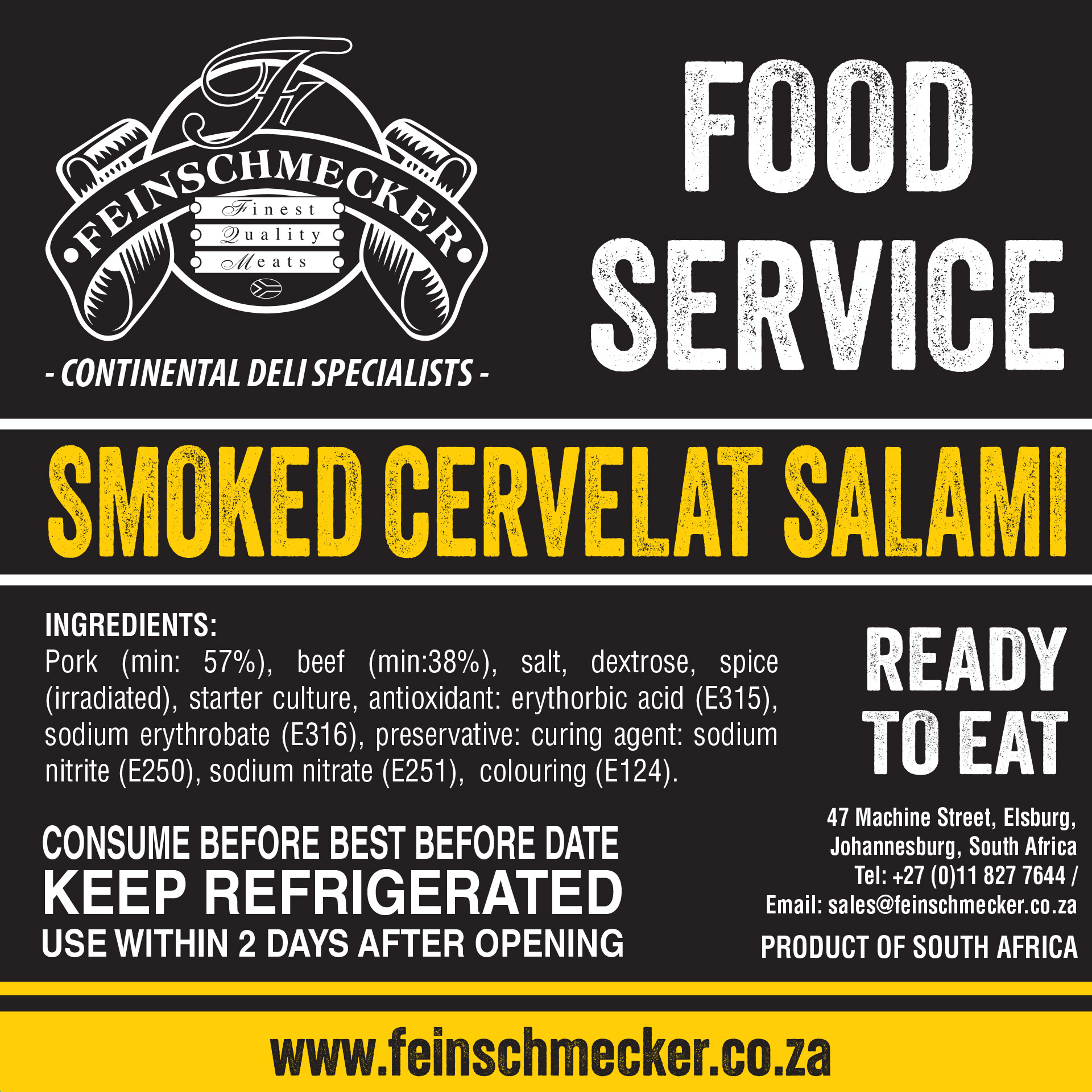 Catering Sliced Cervelat Salami Large, Smoked