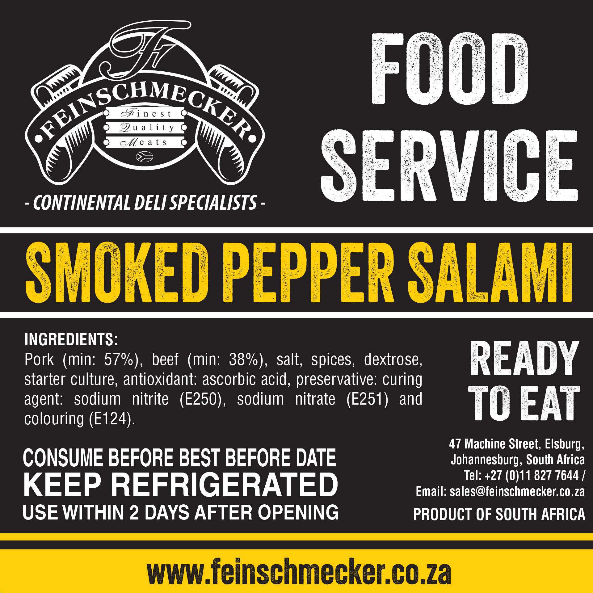 Catering Sliced Pepper Salami Large, Smoked