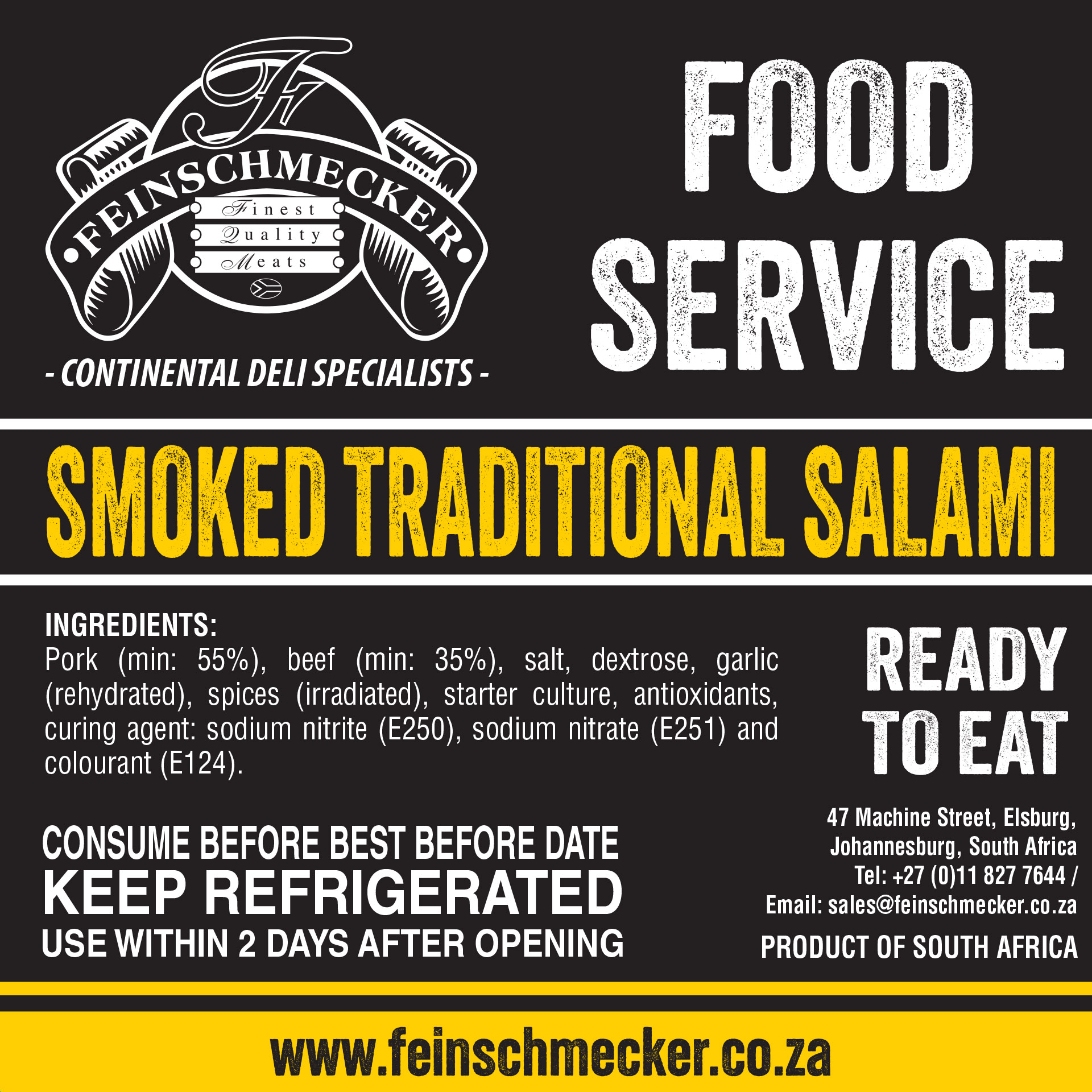 Catering Sliced Traditional Salami Large, Smoked