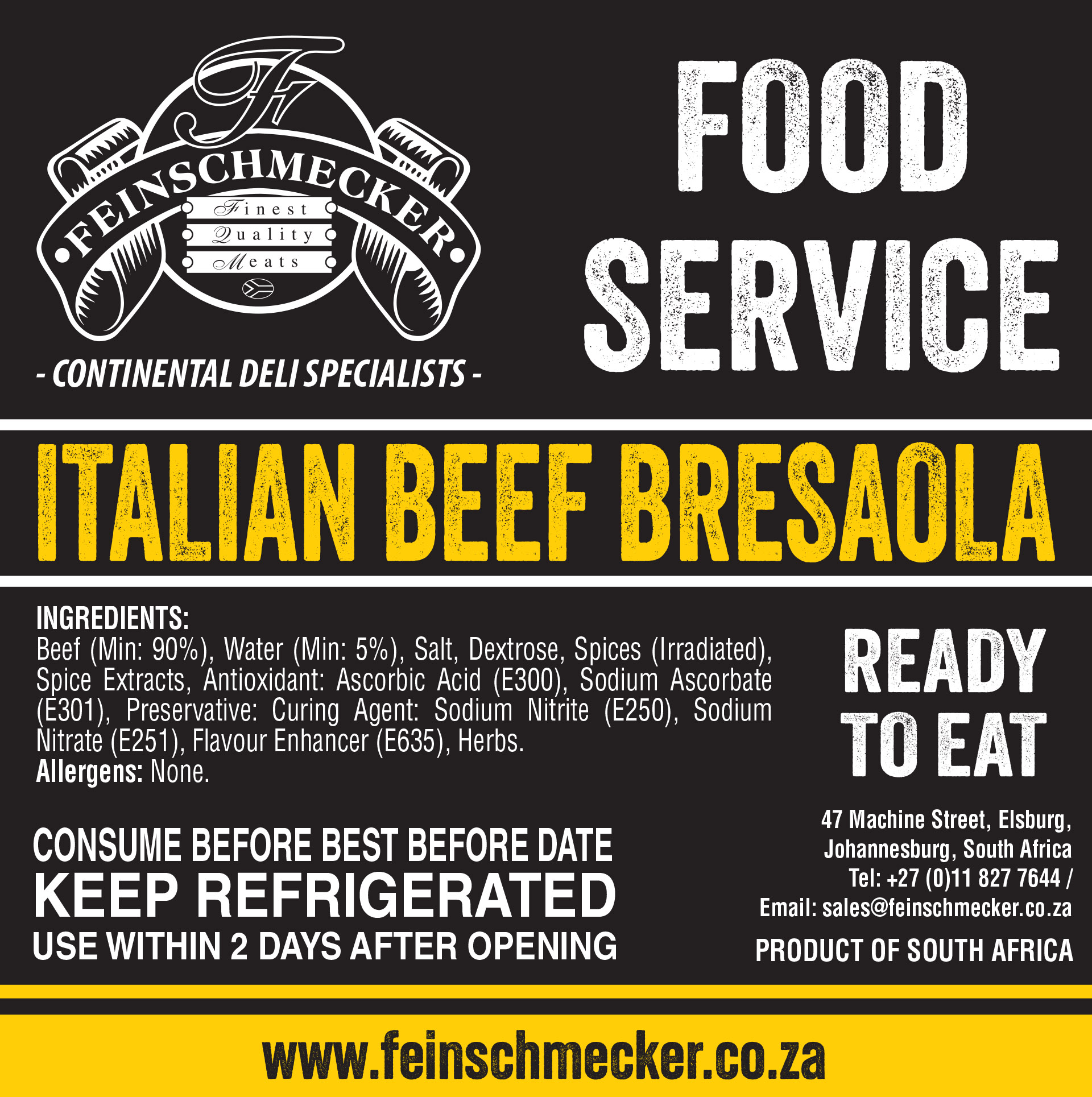 Catering Sliced Beef Bresaola, Italian