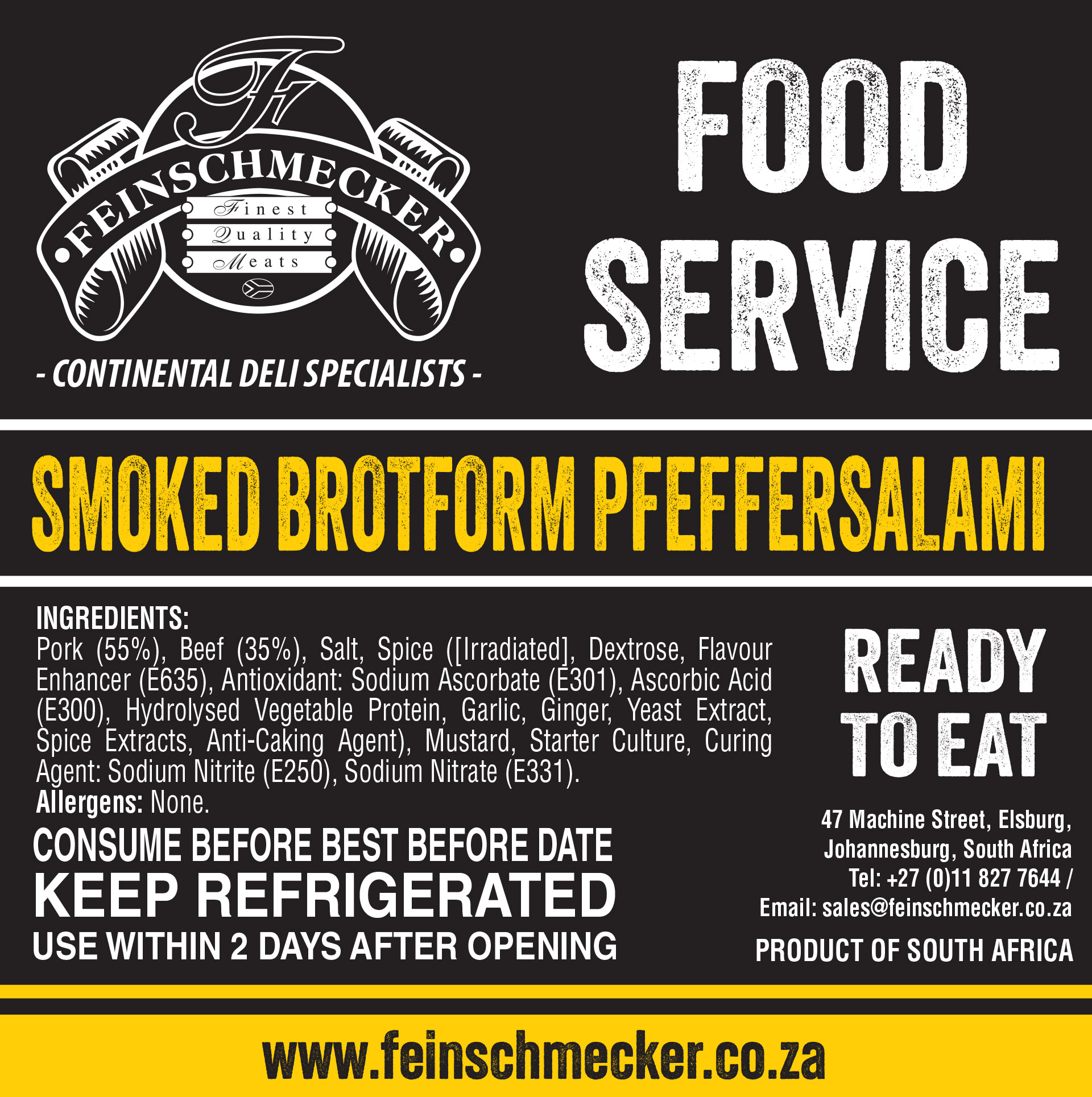 Catering Sliced Brotform Pfeffersalami, Smoked
