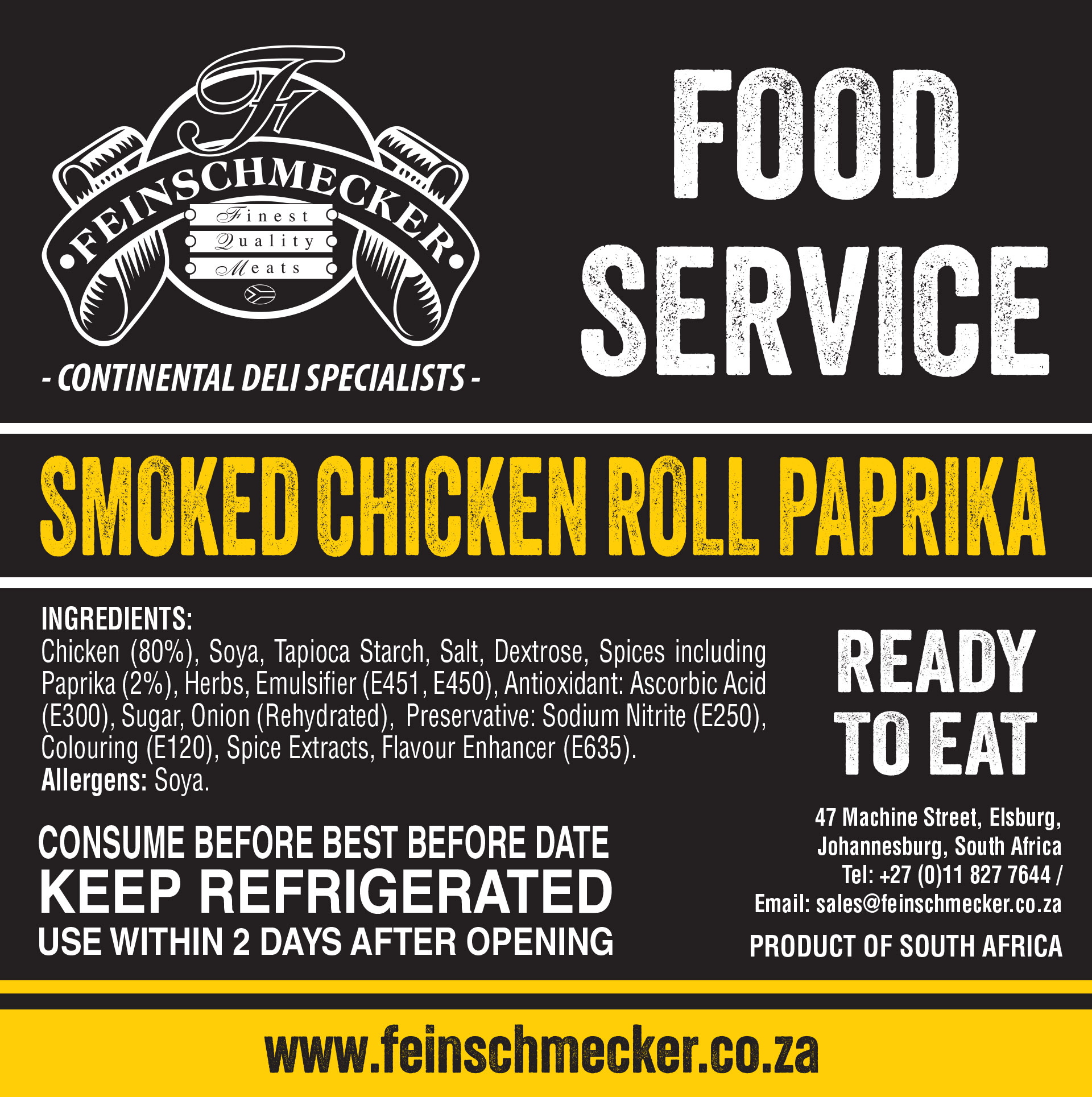 Catering Sliced Chicken Roll Paprika, Smoked