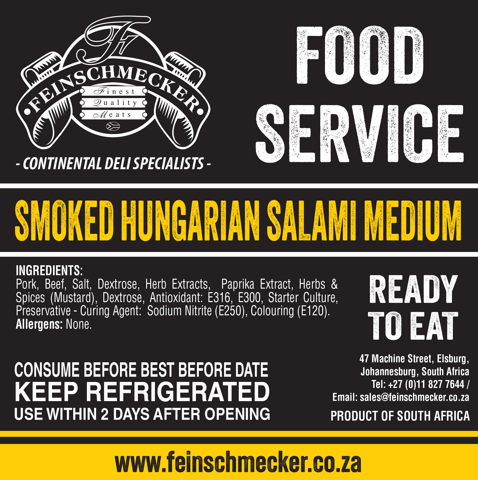 Catering Sliced Hungarian Salami Medium, Smoked