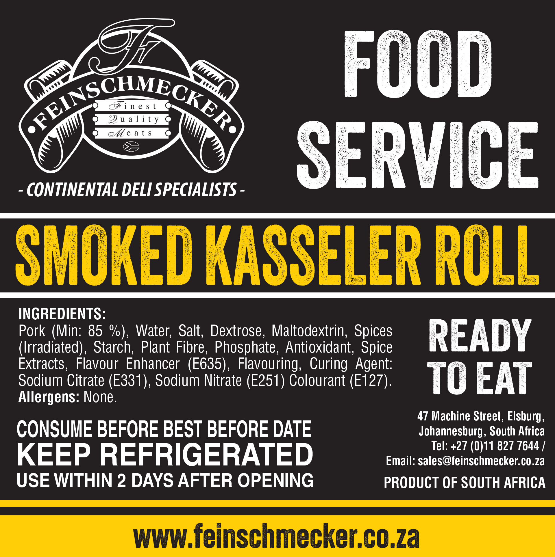 Catering Sliced Kasseler Roll, Smoked