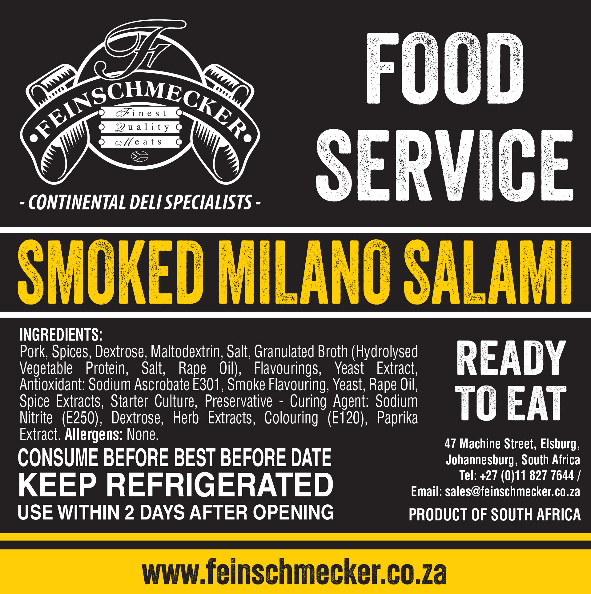 Catering Sliced Milano Salami, Smoked