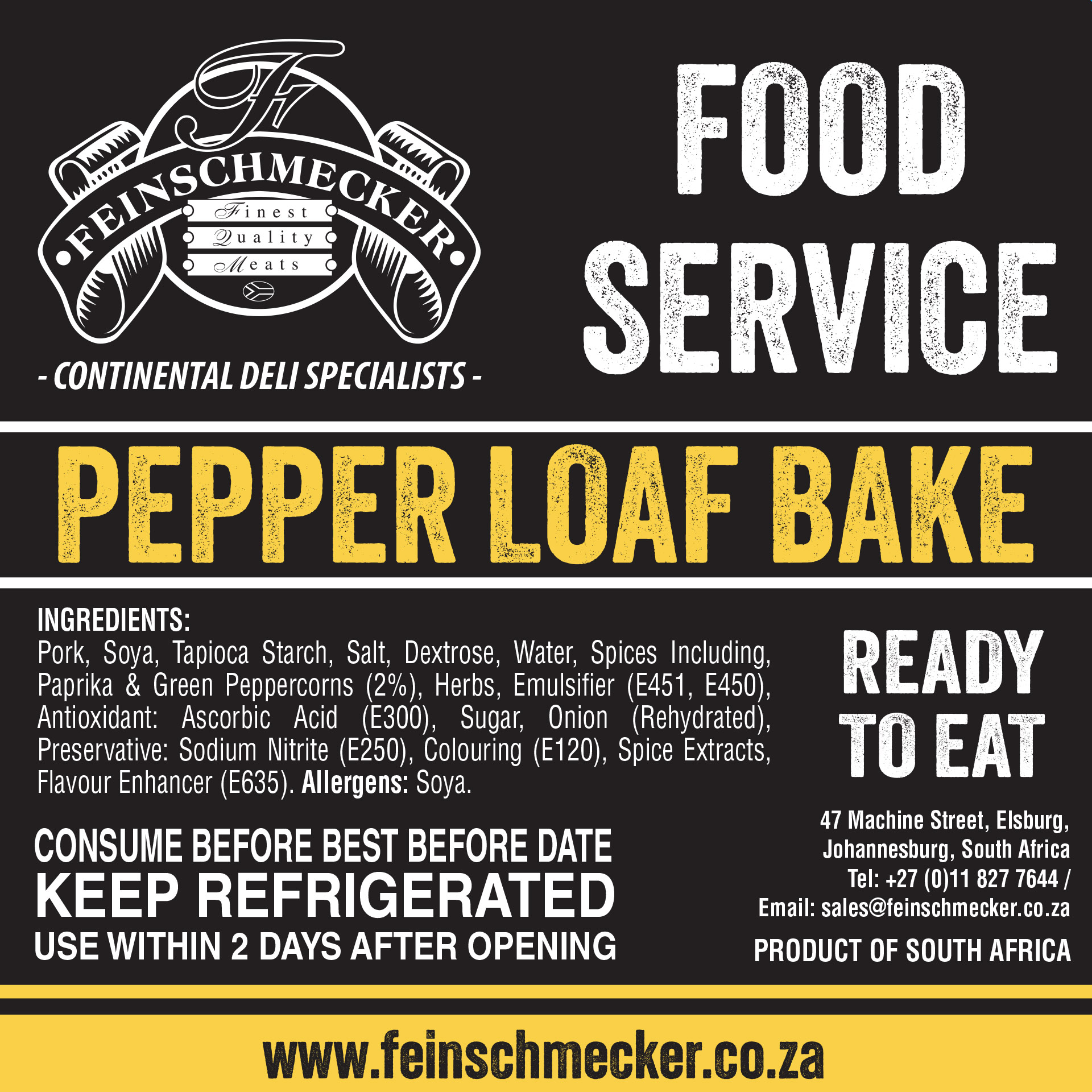 Catering Sliced Pepper Loaf / Bake, Premium