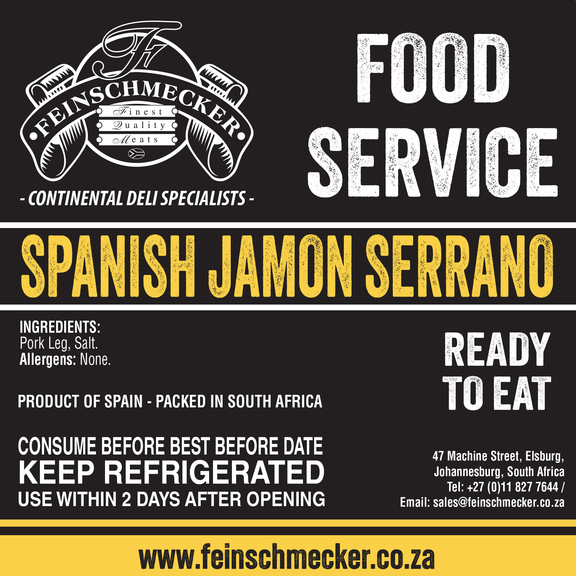 Catering Sliced Jamon Serrano, Imported Spanish