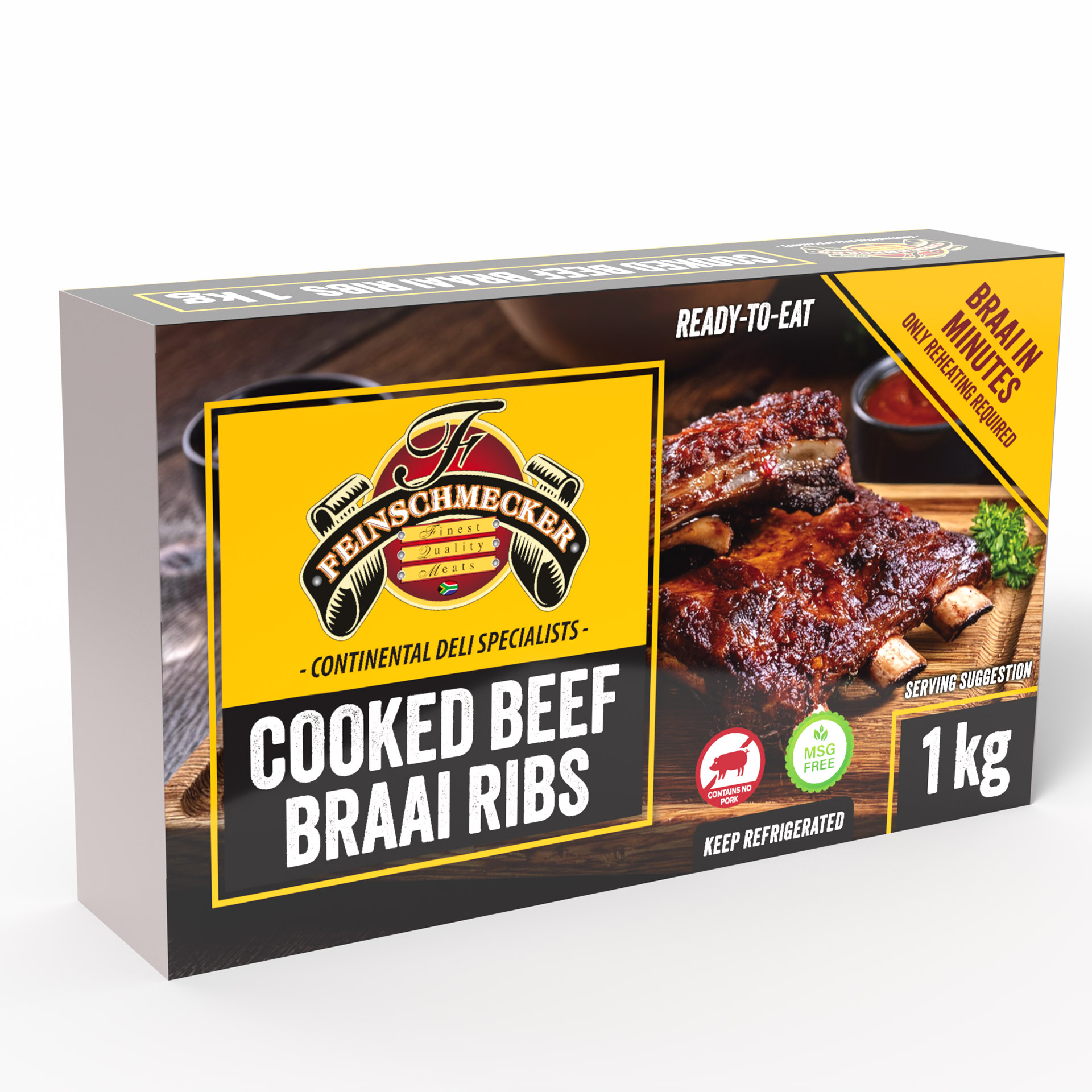 1 kg Retail Box Cooked Marinated Beef Ribs