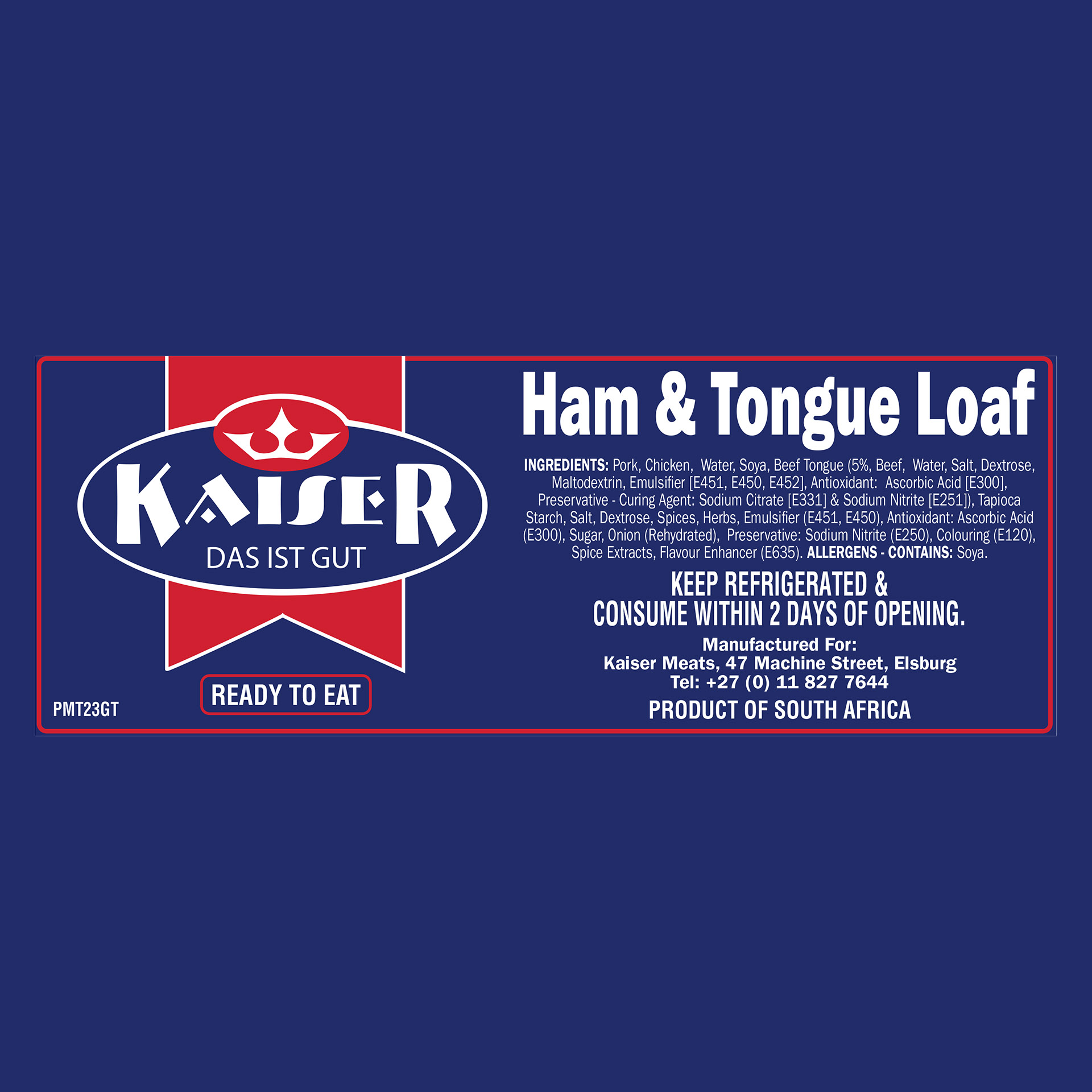 Catering Sliced Kaiser Ham & Tongue Loaf