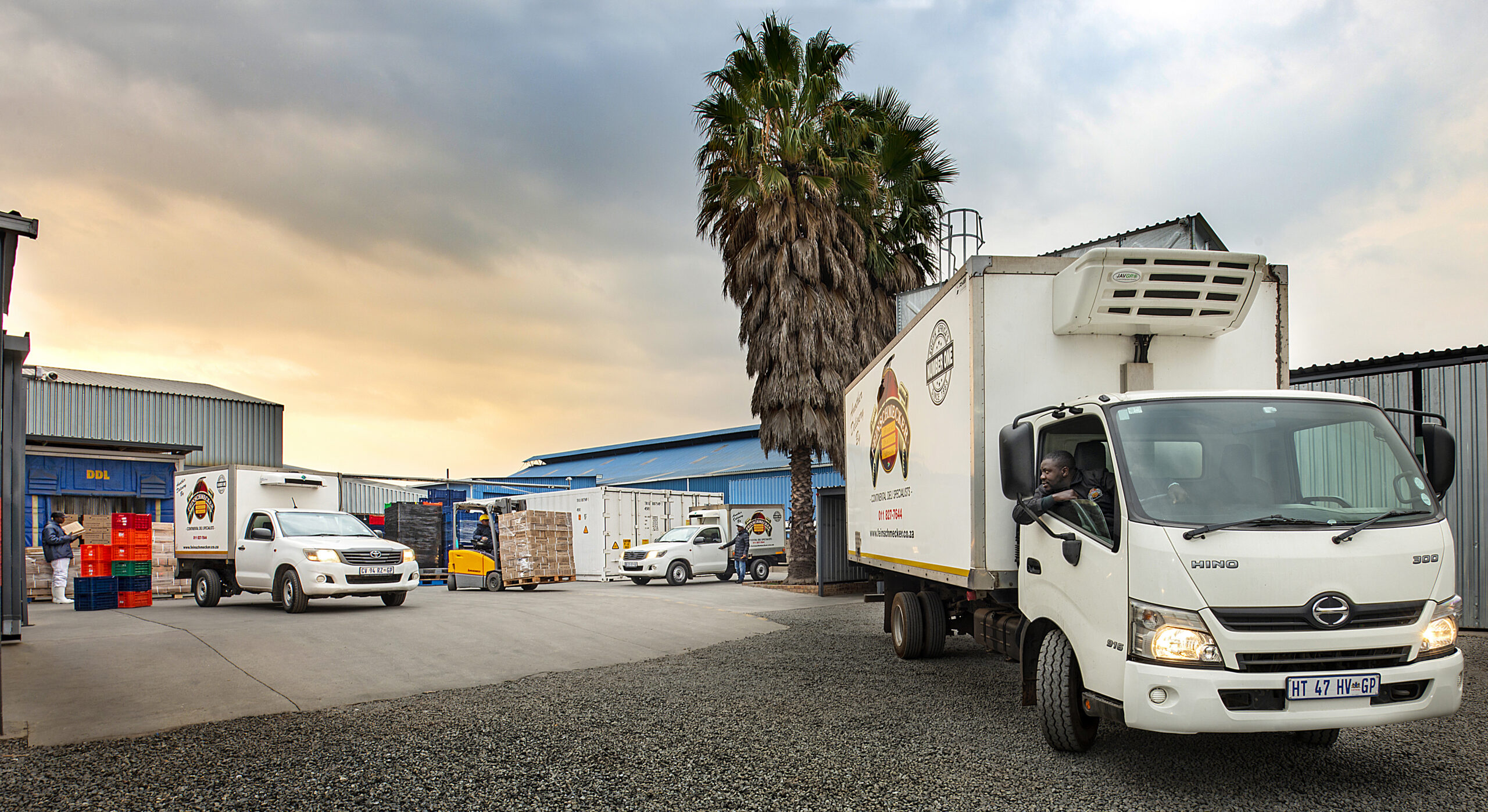 Feinschmecker delivery trucks at the factory